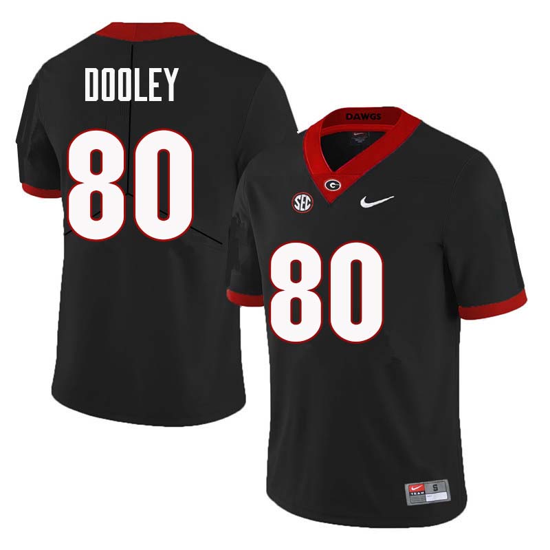 Men Georgia Bulldogs #80 J.T. Dooley College Football Jerseys Sale-Black